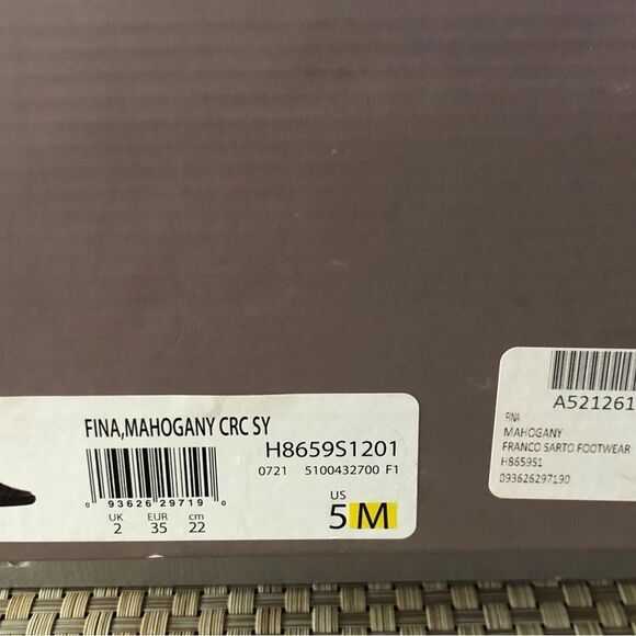 Franco Sarto Fina Croc Embossed Western Ankle Boots Mahogany Size 5 - Picture 9 of 9